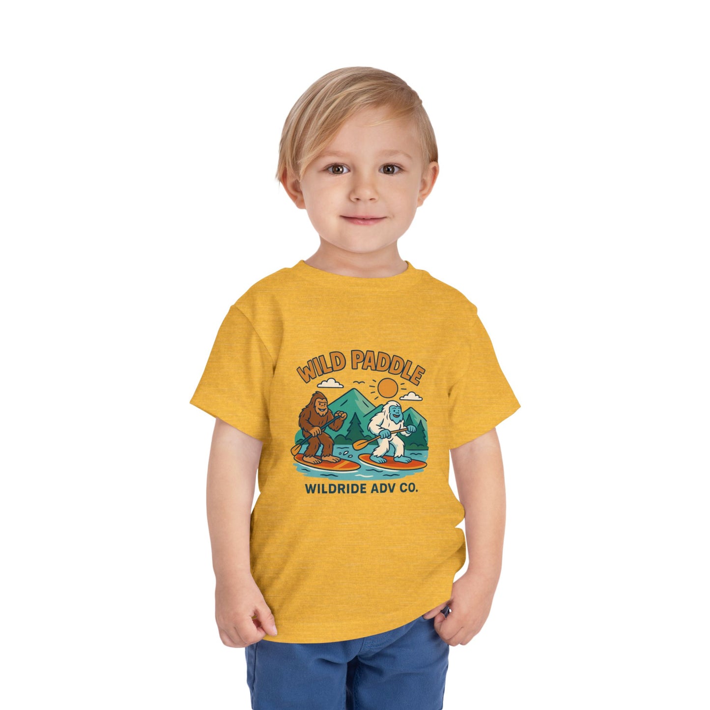 Bigfoot Paddle board Toddler Tee, Fun Animal T-Shirt