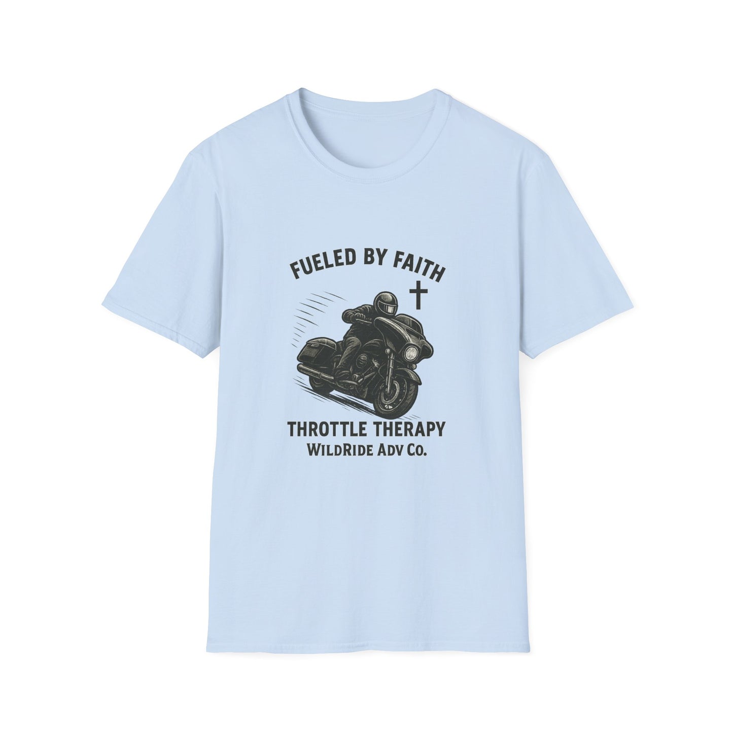 Fueled By Faith,Throttle Therapy Shirt Softstyle Tee, Bagger Edition