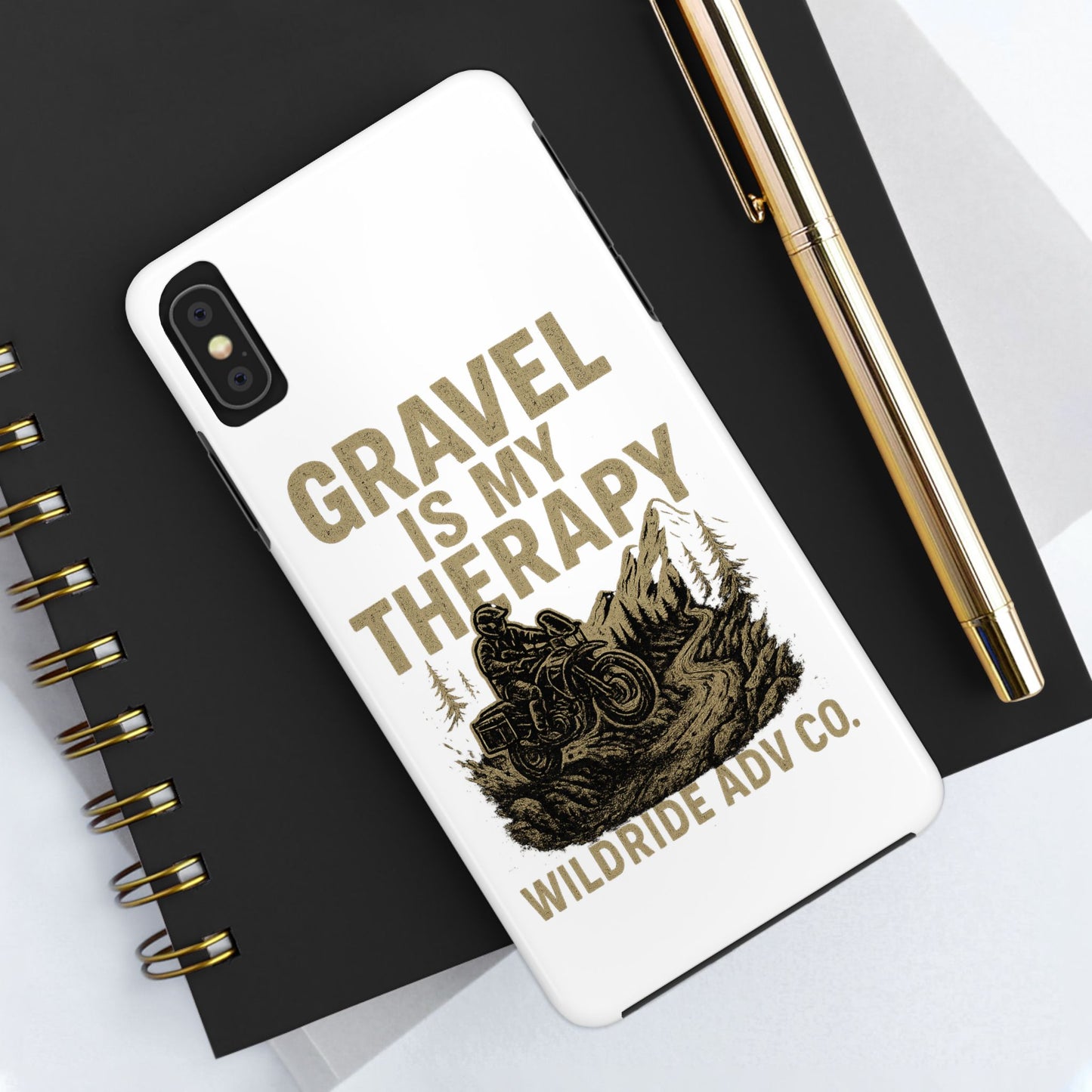 Gravel Therapy Phone Case, Tough Motorcycle Phone Cover, Adventure Gift, Off-Road Enthusiast Accessory, Stylish Biker Case