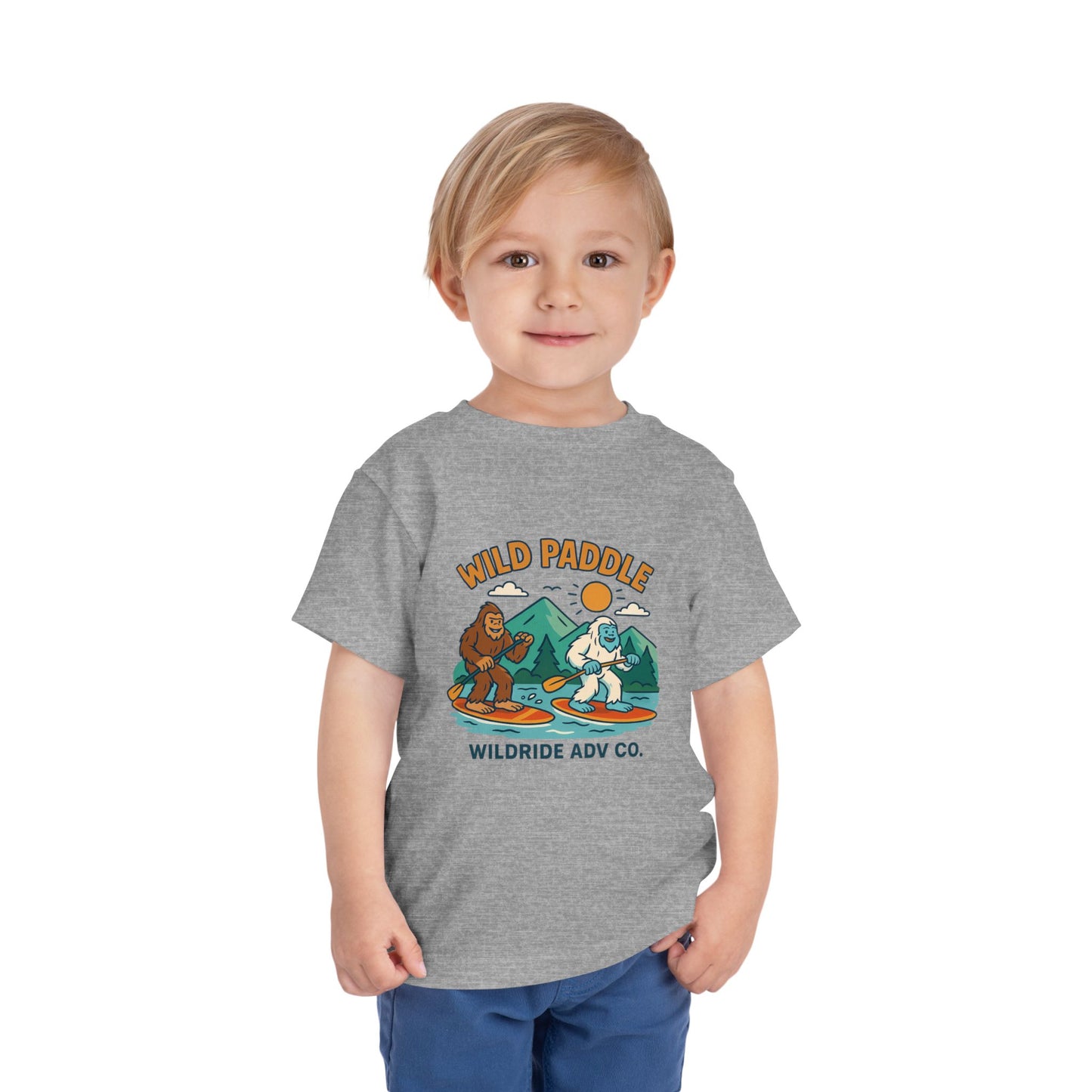 Bigfoot Paddle board Toddler Tee, Fun Animal T-Shirt