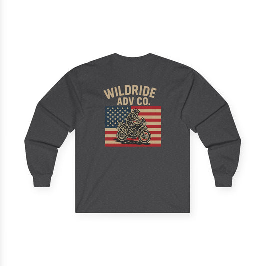 Wildride Adventure Co Patriotic Long Sleeve Tee