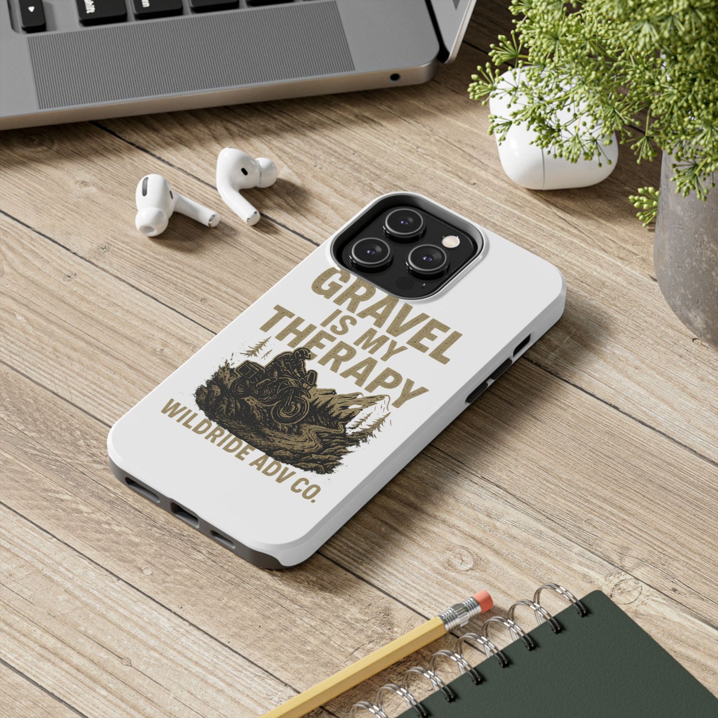 Gravel Therapy Phone Case, Tough Motorcycle Phone Cover, Adventure Gift, Off-Road Enthusiast Accessory, Stylish Biker Case