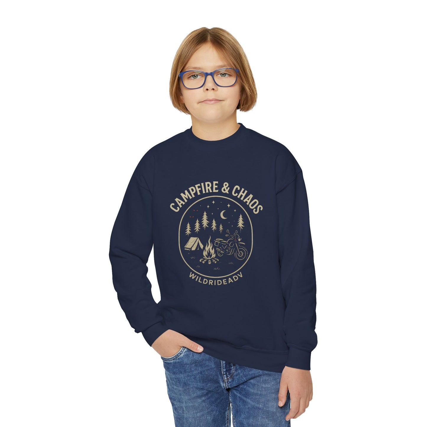 Campfire & Chaos Youth Crewneck Sweatshirt