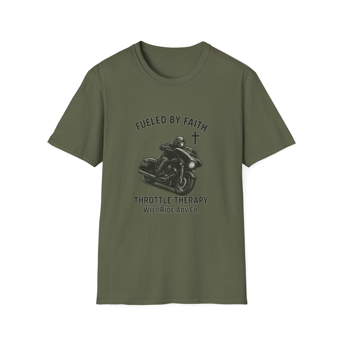 Fueled By Faith,Throttle Therapy Shirt Softstyle Tee, Bagger Edition