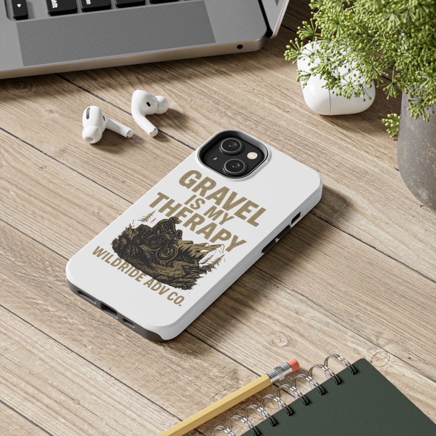 Gravel Therapy Phone Case, Tough Motorcycle Phone Cover, Adventure Gift, Off-Road Enthusiast Accessory, Stylish Biker Case