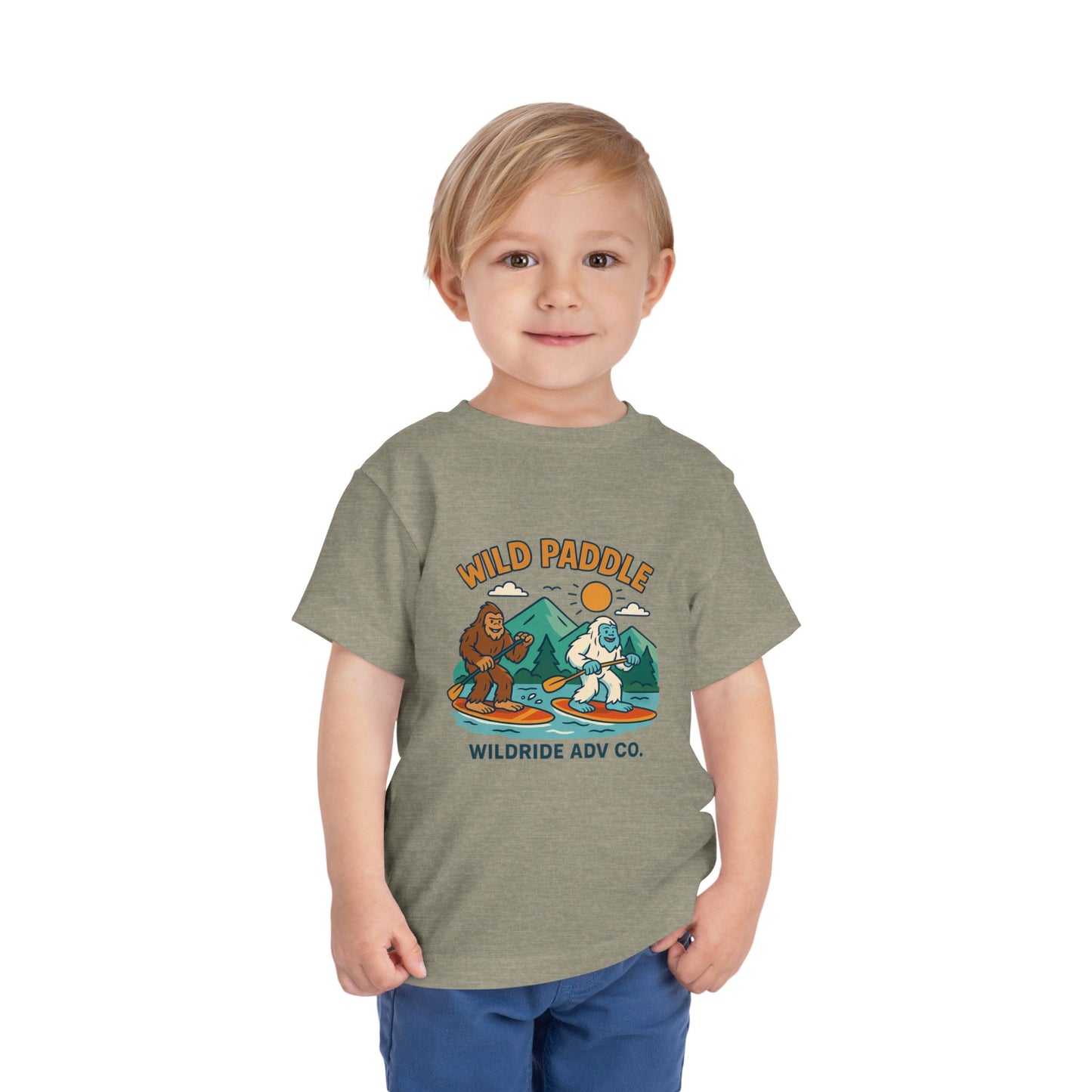 Bigfoot Paddle board Toddler Tee, Fun Animal T-Shirt