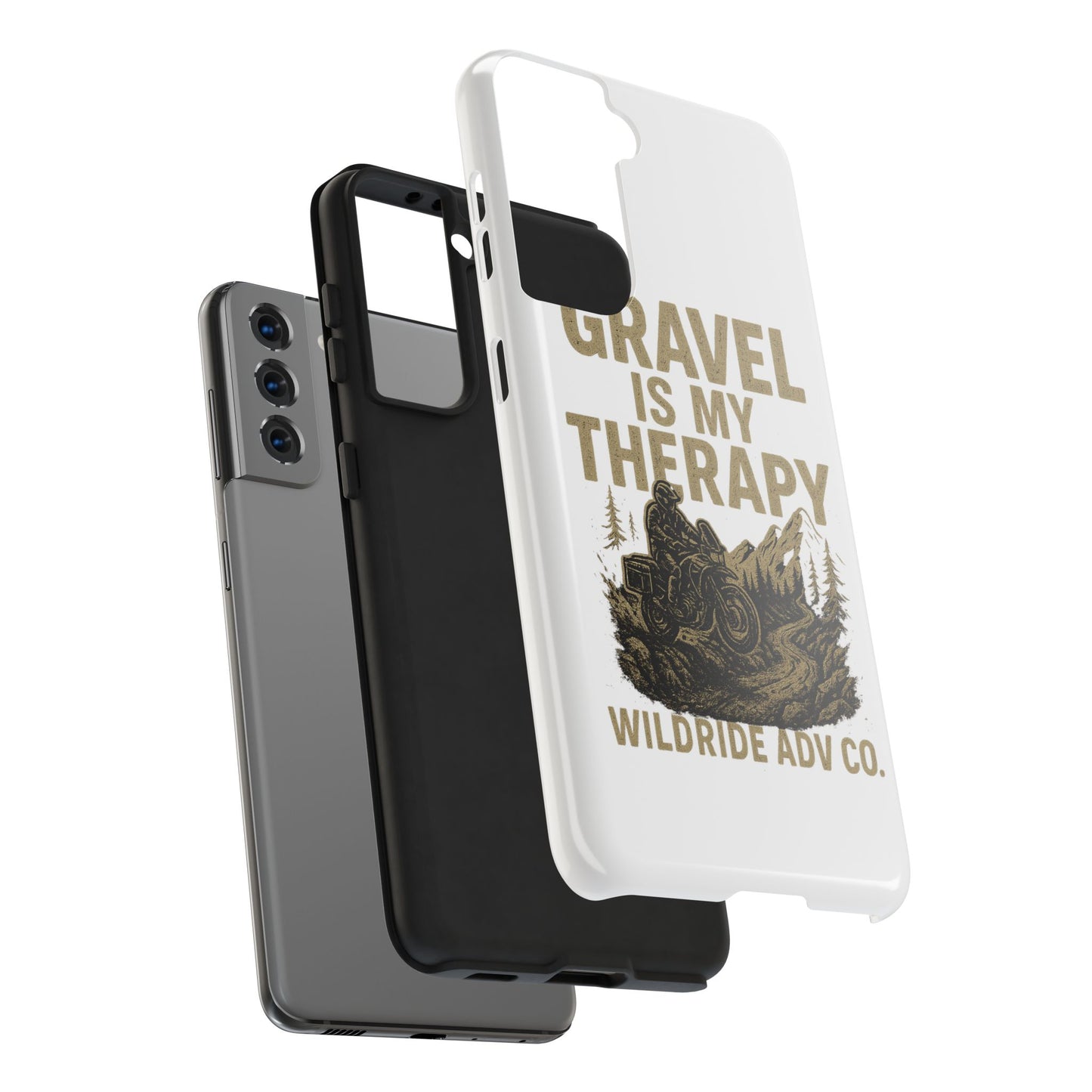 Gravel Therapy Phone Case, Tough Motorcycle Phone Cover, Adventure Gift, Off-Road Enthusiast Accessory, Stylish Biker Case
