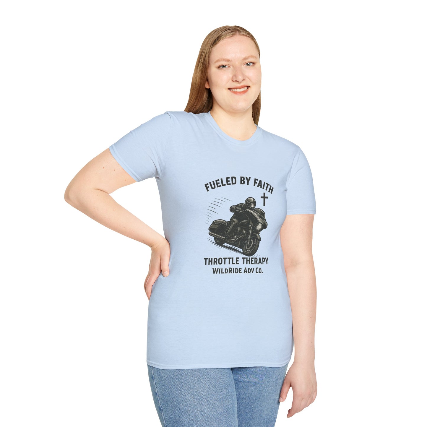 Fueled By Faith,Throttle Therapy Shirt Softstyle Tee, Bagger Edition