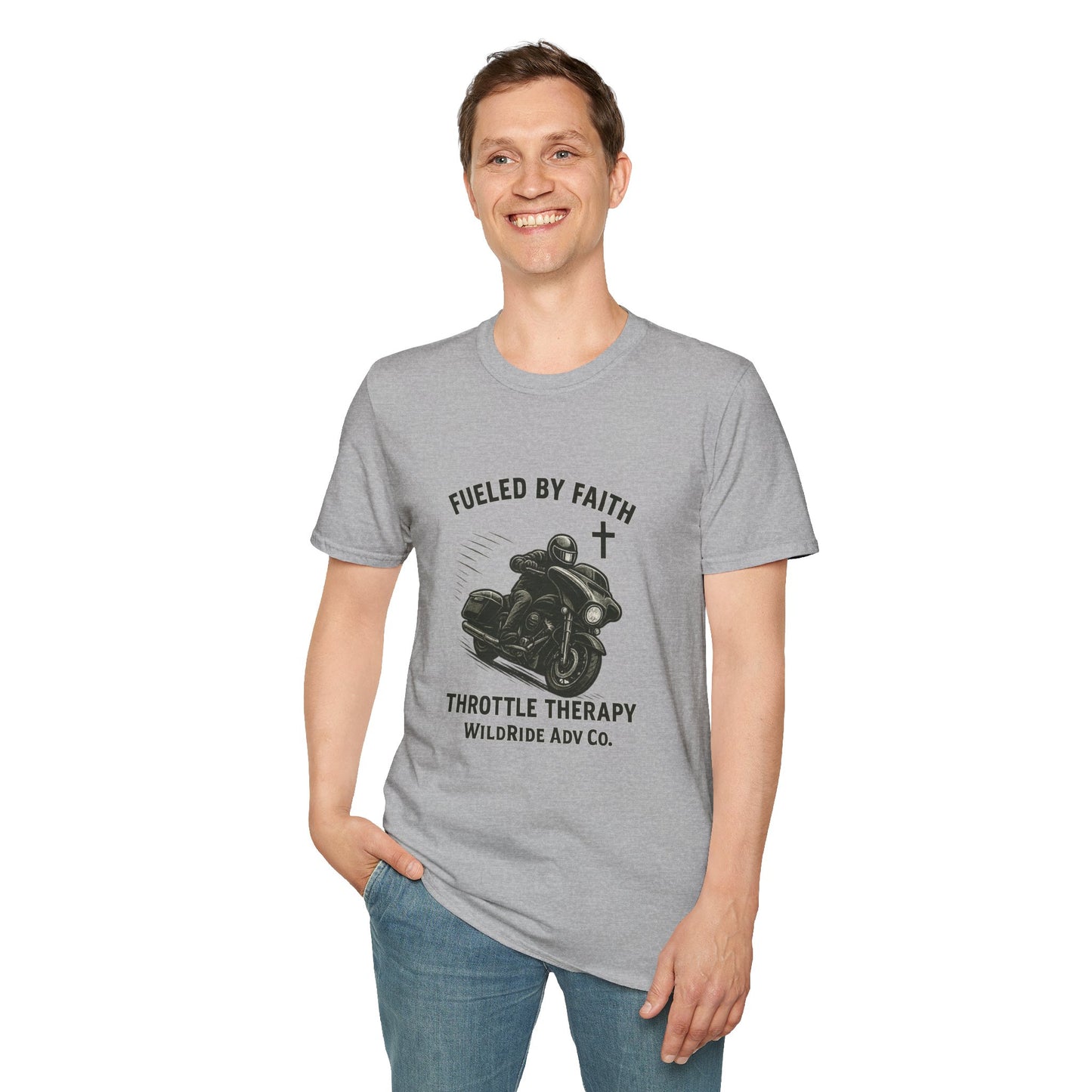 Fueled By Faith,Throttle Therapy Shirt Softstyle Tee, Bagger Edition