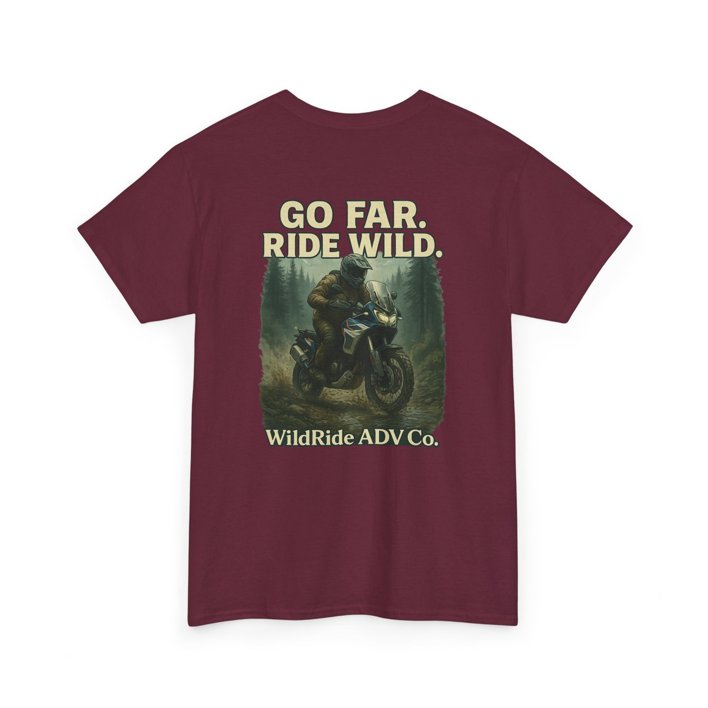 'Go Far, Ride Wild', Motorcycle Shirt, Epic Outdoor Style