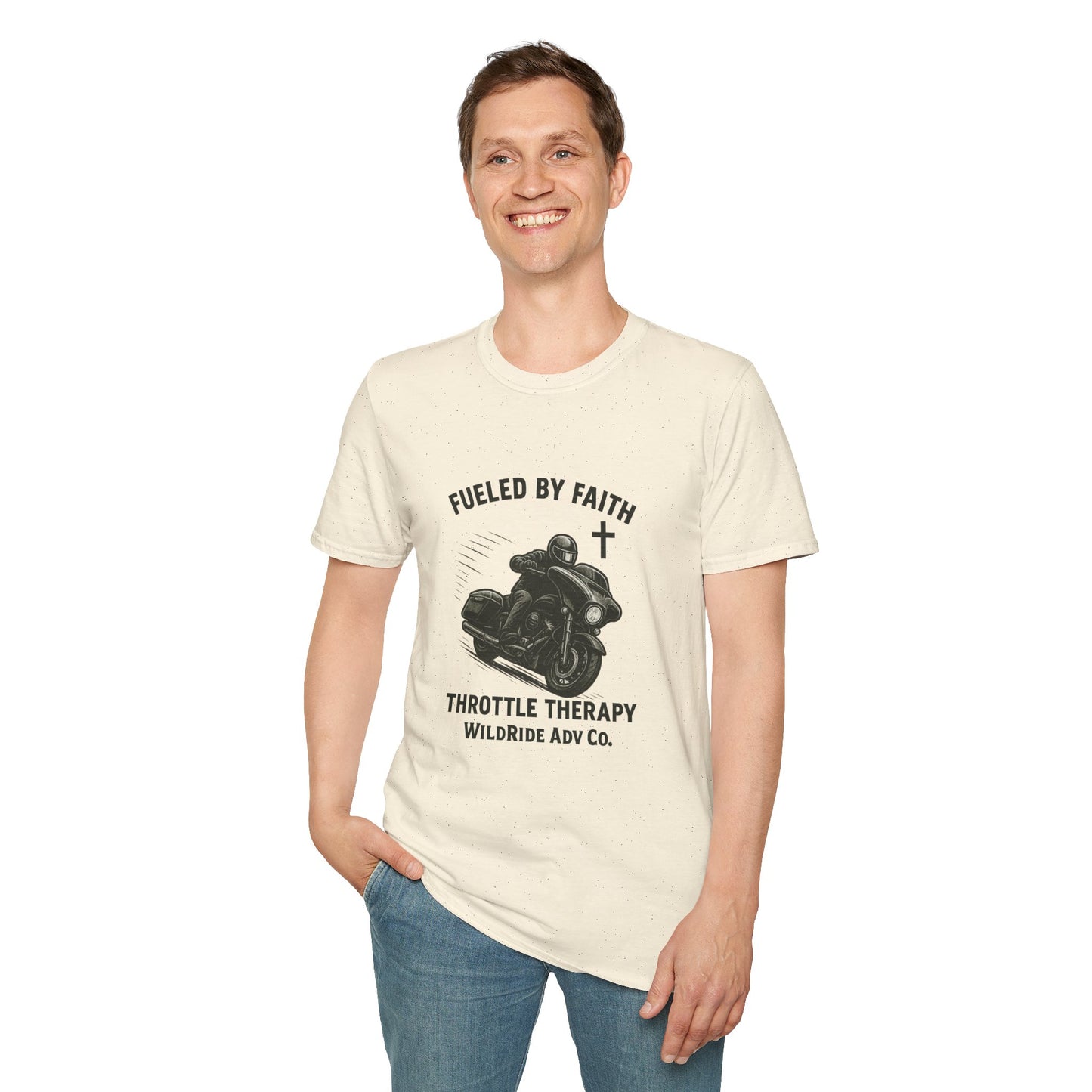 Fueled By Faith,Throttle Therapy Shirt Softstyle Tee, Bagger Edition