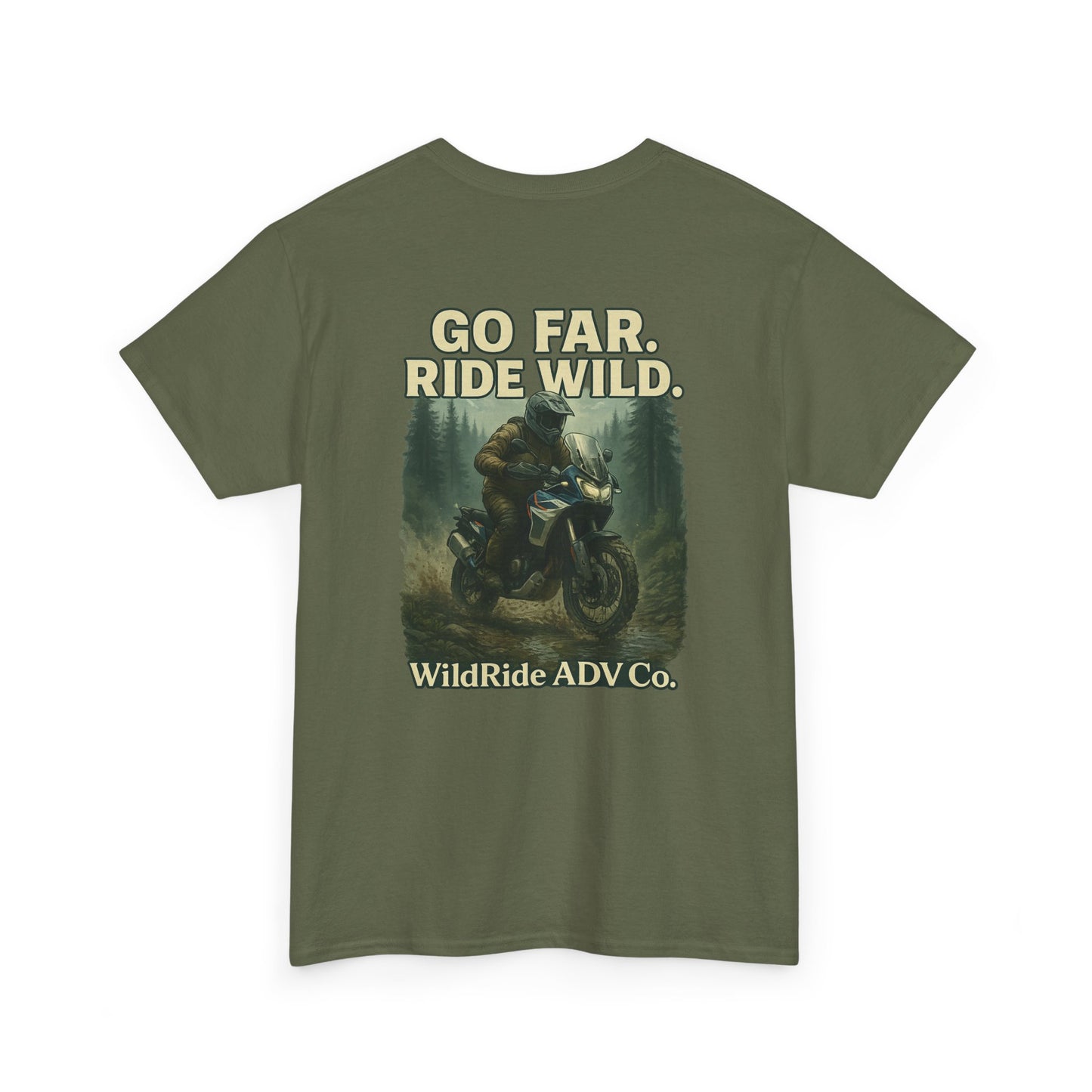 'Go Far, Ride Wild', Motorcycle Shirt, Epic Outdoor Style