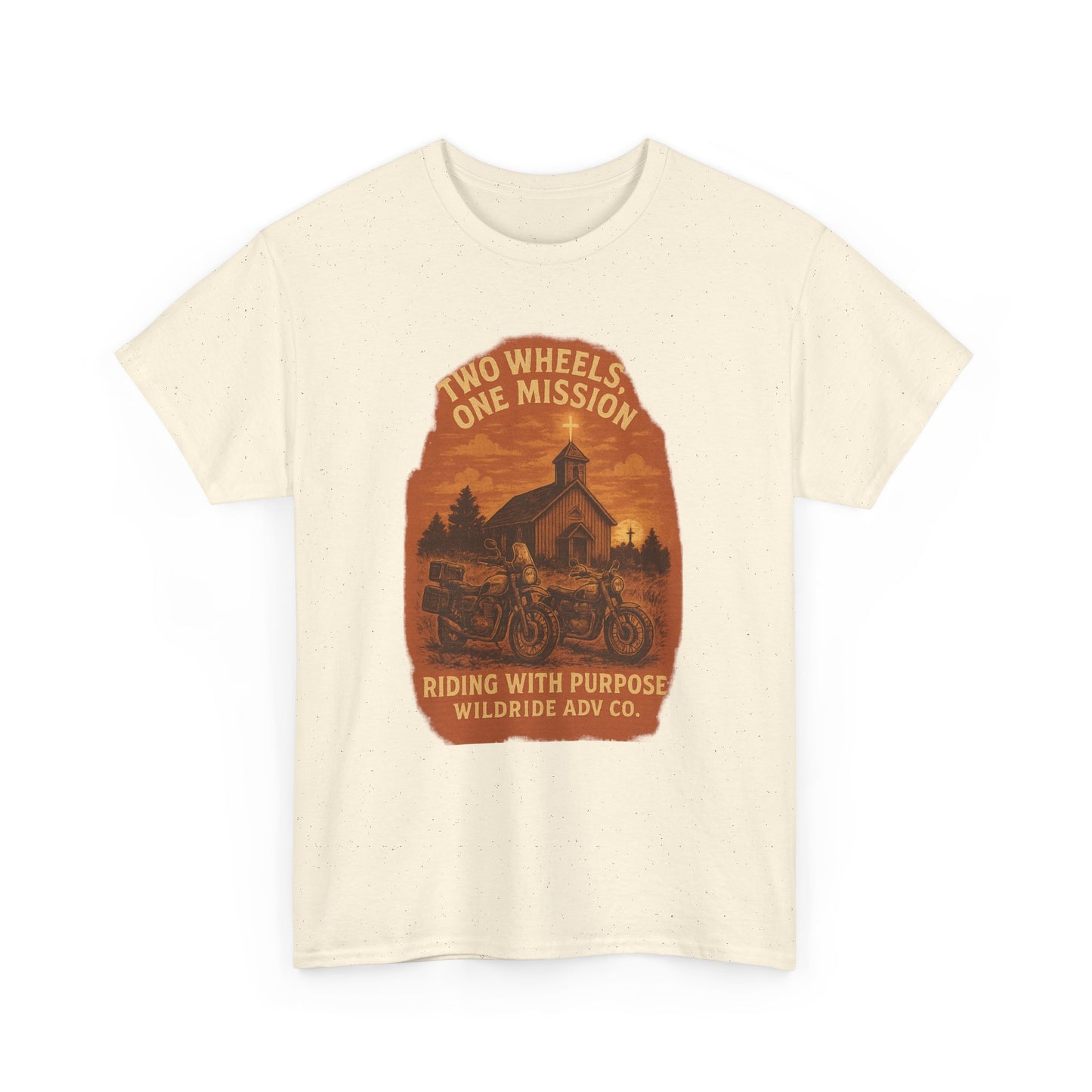Adventure Motorcycle T-Shirt, Two Wheels One Mission Tee