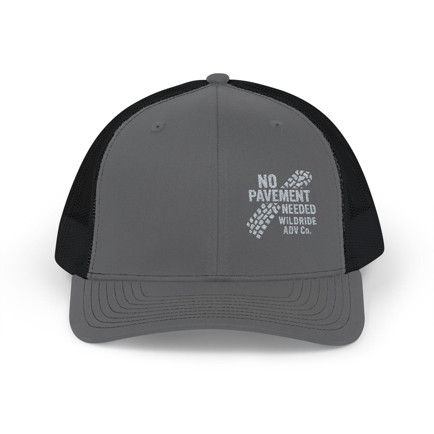 No Pavement Needed Embroidered Snapback Trucker Cap