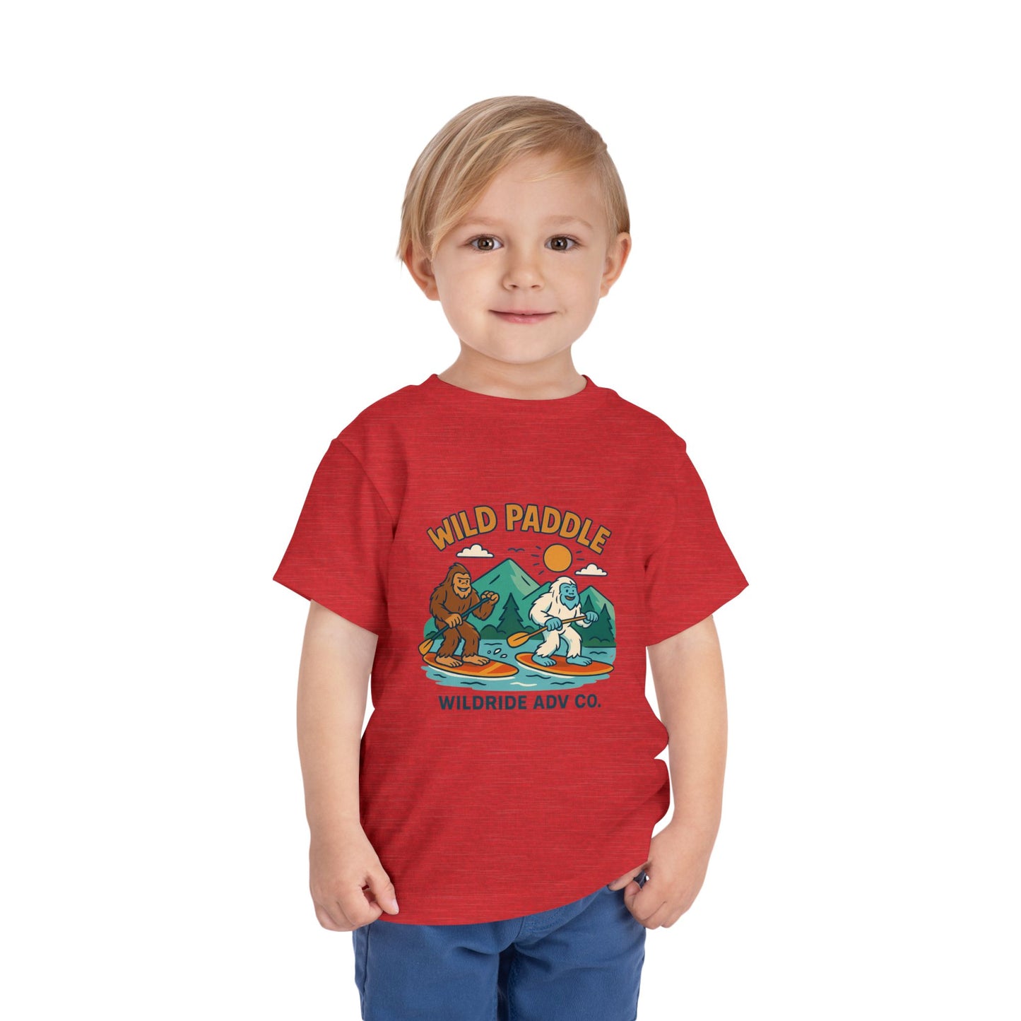 Bigfoot Paddle board Toddler Tee, Fun Animal T-Shirt